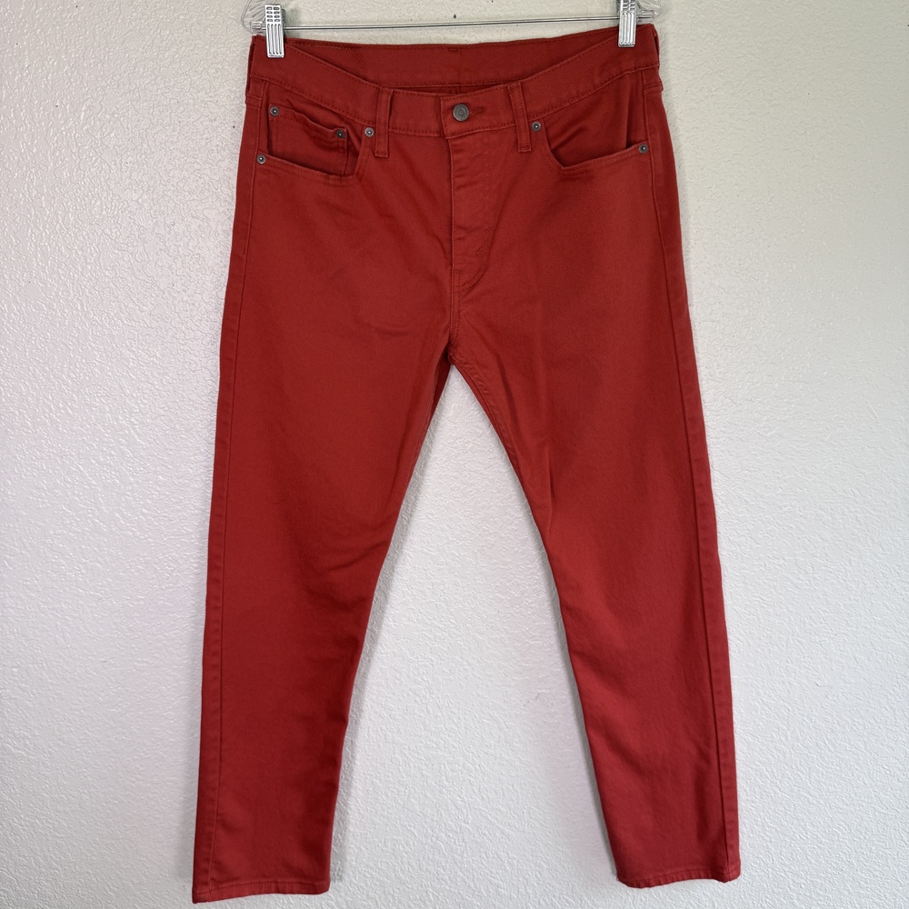 Levi's 502 Jeans Mens 32 X 32 Tapered Fit Blood Orange Denim Pants White Tab Vtg
